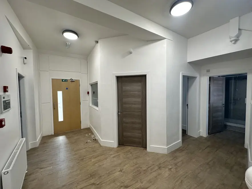 Bright entrance and circulation space inside the Darnall home